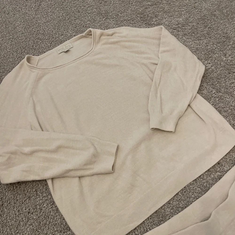 Barefoot Dreams CozyChic Ultra Lite Knit Cream Lounge Set Size L - Picture 3 of 6
